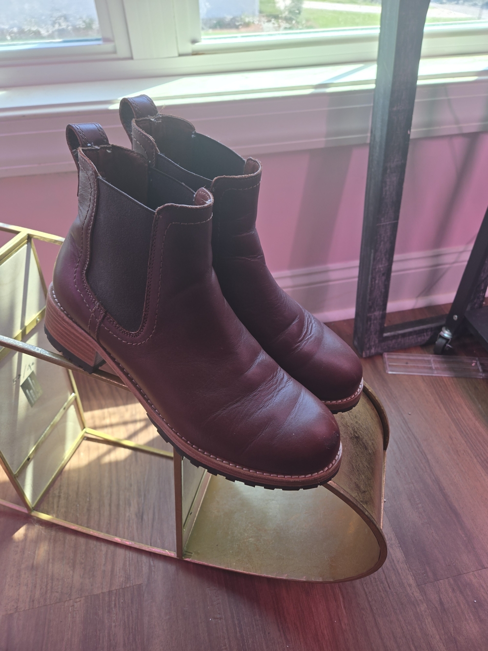 Women's Patina Portland Leather, Chelsea Boots - Burgundy/ Mahogany Leather 9.5 - Picture 3 of 7